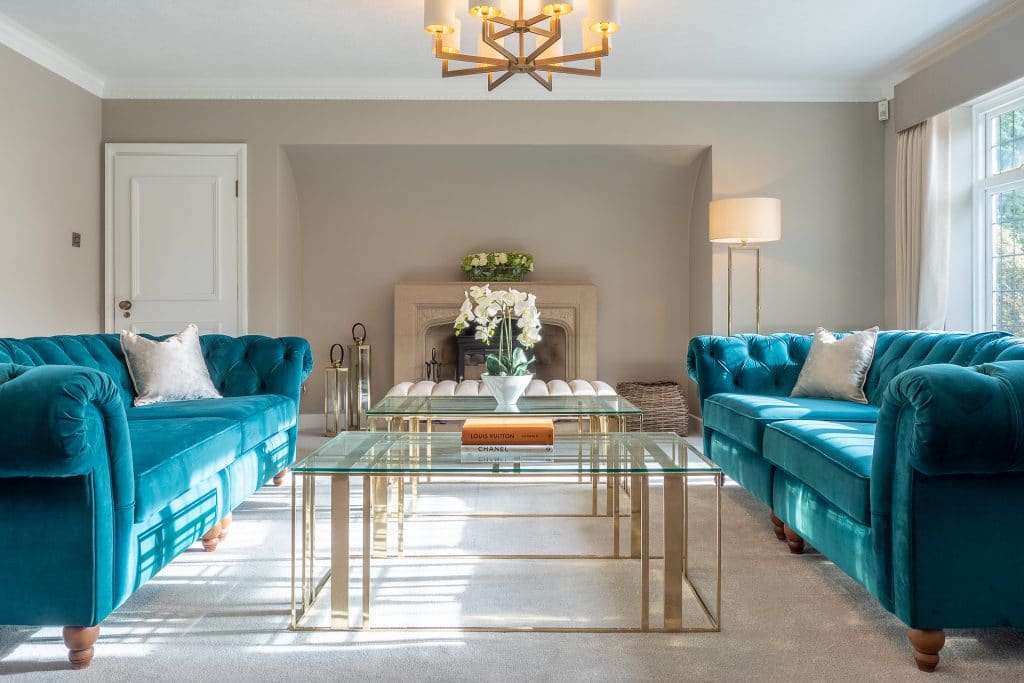 Interior Designed Aqua Living Room